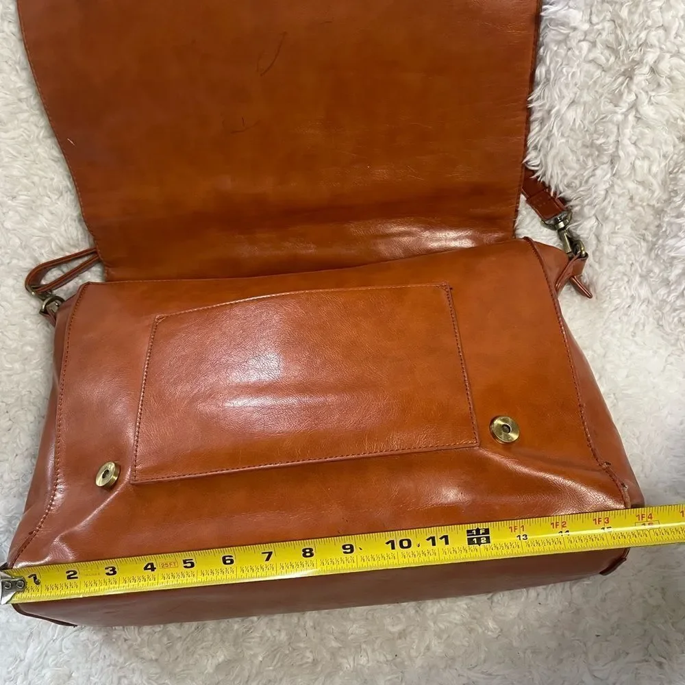Ecosusi Synthetic leather tan Laptop Large Briefcase Bow & Eyelet accents